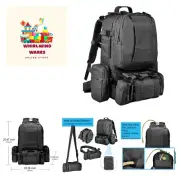 Tactical Backpack Military Army Rucksack 60L Large Assault Pack Detachable Mo...