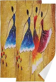 [Quteprint] Art Spanish Girl Dance Hand Towels for Bathroom Set of 2, Kitchen Towels Super Soft Face Towels Washcloth Absorbent Bath Towel for Beach Gym Spa, 14.4''x28.3''