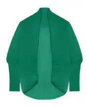 Max Mara Vesuvio Pleated Open Front Shrug One size EMERALD