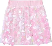 [WELAKEN] Sparkly Sequin Skirt for Girls Toddler & Kids II Little Girl's Elastic Waistband Skirts