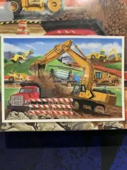 MELISSA & DOUG 48 PIECE FLOOR PUZZLE BUILDING SITE 3F x 2F NB CONSTRUCTION TRUCK