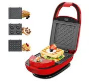 Sandwich Maker Waffle Maker Donut Maker, Meatball Grill, 3-in-1 Detachable