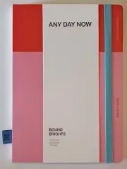 Any Day Now A5 Bound Ruled 80GSM Paper Notebook 192 Pages Journal Pink & Red