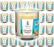 24 Hour Candles, 1 Day Glass Yahrzeit Memorial Candles (12 Pack) | Burns for Approximately 26 Hours, Good for Yizkor and Yahrzeit, 1 Day Candle in Glass Tumbler