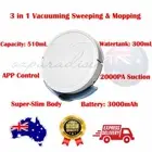 3 IN 1 Robot Vacuum Cleaner Wet Mopping Sweep Floors Carpet Smart APP WIFI WHITE