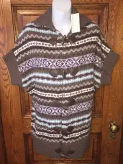 New $138 SPRING & MERCER Oversized Nordic Toggle Button Cardigan Sweater NWT S
