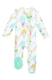 Posh Peanut Balloon Wonder Zip Footie in Yellow at Nordstrom, Size 6-9M