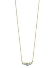 Moon & Meadow 14K Yellow Gold Turquoise & Diamond Necklace, 16 - Exclusive