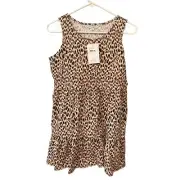 Love Fire Nordstrom NWT Girls Leopard Print Tiered Tank Dress. Size Large
