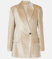 [Brunello Cucinelli] Brunello Cucinelli Cotton-blend velvet blazer AU 12 beige