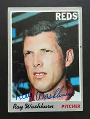 Ray Washburn Reds Signed 1970 Topps Baseball Card #22 Auto Autograph 6