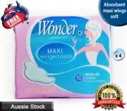 4x Maxi Sanitary Pads With Wings Regular Breathable Absorbent 16Pk FREE SHIPPING
