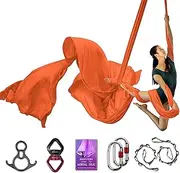 Aerial Silks Deluxe Equipment Set for Aerial Yoga, Aerial Yoga Hammock, Aerial Acrobatic,Circus Arts, Aerial Dance(L:10m W:2.8m