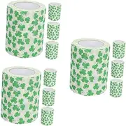 3sets 4-Leaf Toilet Paper Rolls Spring Decor Absorbent Multirole Desk Tray 's Day 4rolls*3