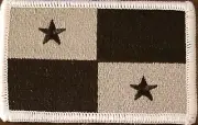 Panama Flag Patch W/ VELCRO® Brand Fastener Gray & Black Tactical White Border