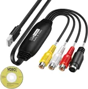 Video Grabber Transfers VHS to USB 2.0 Hi8 VHS Digitizing DVD Video Capture Card