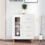 Sideboard High Gloss White 69.5x34x90 cm Engineered Wood Dining Buffet