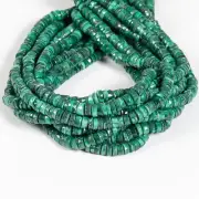 AAA Grade Natural Faceted Malachite Gemstone Heishi Disc Tyre Shape Beads Strand