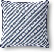 Cadence & Co. Oscar Striped Faux Linen Cushion 50x50cm Plump Fill Soft & Comfort Euro Square Throw Pillow Back Cushion Durable Long-Lasting Luxurious Aesthetic Indoor Decorative Pillow - Navy