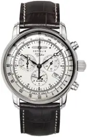 ZEPPELIN 100th Anniversary Quartz Men's Chrono Watch 7680-1 Brown Leathe...