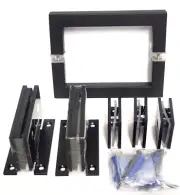 WALL HINGED HARDWARE PACK BLACK MATE SQUARE KIT HANDLES 6"3/4