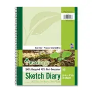 Pacon Ecology Sketch Diary - 70 Sheet - 60 Lb - Letter 8.50" X 11" - 70 / Pad -