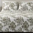 Home 4 Piece 100% Turkish King Olive Printed Flannel Sheets Set | Deep