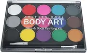 TEHAUX Painting Kit 15 Water Based Body Paint Set Kit for Boys and Girls Adults Brushes Great for Celebrations Random Style