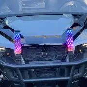 Pair UTV ATV 1FT RGB Lighted LED Fat Whip Lights Bluetooth APP & Remote Control