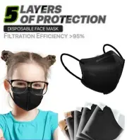 5-10-30-50 Pcs KN95 Protective 5 Layer Face Mask BFE 95% Disposable kids Masks