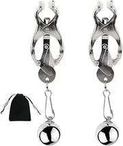 2 Pcs Weighted Nipple Clamps Non Piercing Adjustable Pressure Breast Clamp Sexy Nipple Accessories Nipple Clip For Men Women Gay
