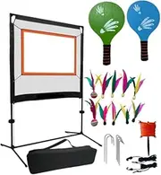 rockible Badminton Net Easy Installation with Rackets for Beach Indoor Practice