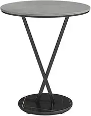 Small Coffee Table Coffee Table, Balcony Accent Table, Luxury Round Marble Side Table, Compact Sofa Cabinet, Bedside Sode Table(Gray)