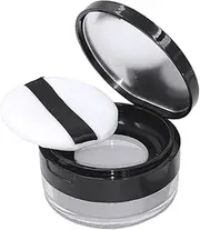 Loose Powder Container, 0.7 OZ Portable Plastic Empty Powder Case with Puff DIY Loose Powder Compact Reusable Empty Makeup Powder Container with Mirror Elasticated Net Sifter