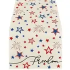 Festival Table Runner with Star Shape Pattern Independence Day Fabric Decors