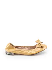 Camel Patent Leather Ballet Flats