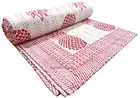 Hand Block Print Kantha Bedspread Indian Pure Cotton Kantha Bedding Throw Quilt