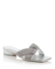 Cult Gaia Women's Chaya Embellished Knot Slide Sandals 6.5 US / 36.5 EU