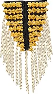 STOBOK 1pc Rivet Tassel Chain Epaulet for Blazer Fashion Shoulder Boards Accessory Gold Rivet Epaulette for Uniform