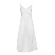 Plain Wrap Slit Cami Top White - L