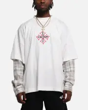 [LOITER] Loiter Layered Flannel T-shirt Cream - Size 3XL 3XL Cream