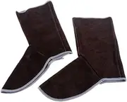 [Geardeangloow] 1 Pair Welding Protective Shoes Feet Cover Fire Flame Resistant Brown