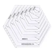 1 Pcs Transparent Quilting Templates Ruler Hexagon Shape Templates Craft Ruler D