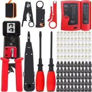LEATBUY Crimper RJ45 Crimp Tool Set CAT5/Cat5e/CAT6 Crimping Tool for RJ11/RJ...
