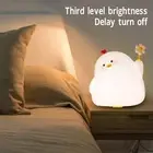 AU Cute Chick Night Light Silicone Tap Control 5V Warm White Kids Bedside Lamp T