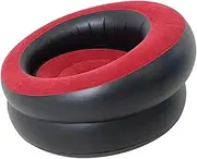 Inflatable Chair Inflatable Couch Soft Lazy Sofa Flocking Air Sofa Lounger for Courtyard Family Reunions Trips Hiking Camping, Red