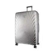 Pierre Cardin Hard Shell 4 Wheel Suitcase - Large - Silver - Expandable - Lightweight