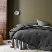 Accessorize Soho Waffle Dark Grey 3 Piece Comforter Set