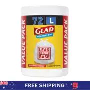 Glad Wavetop Tie Rubbish Bags, 72 Large Kitchen Tidy Bags, Large Size Fits 35L B
