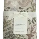 POTTERY BARN WINTER SOLSTICE PILLOWCASES DEER STAG TREES SET OF 2 KING SIZE NEW